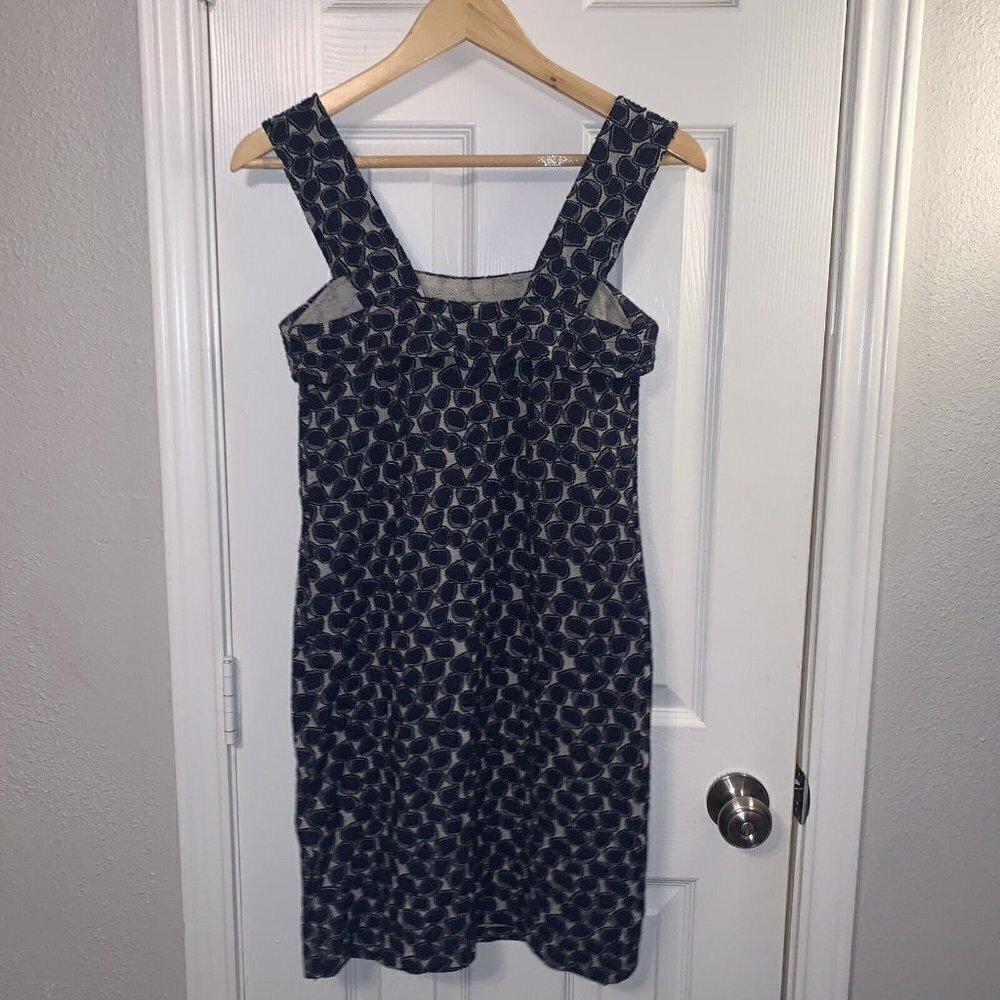 Diane Von Furstenberg Kuan Navy Blue Wool Blend Abstract Print Dress Size 4 View 5